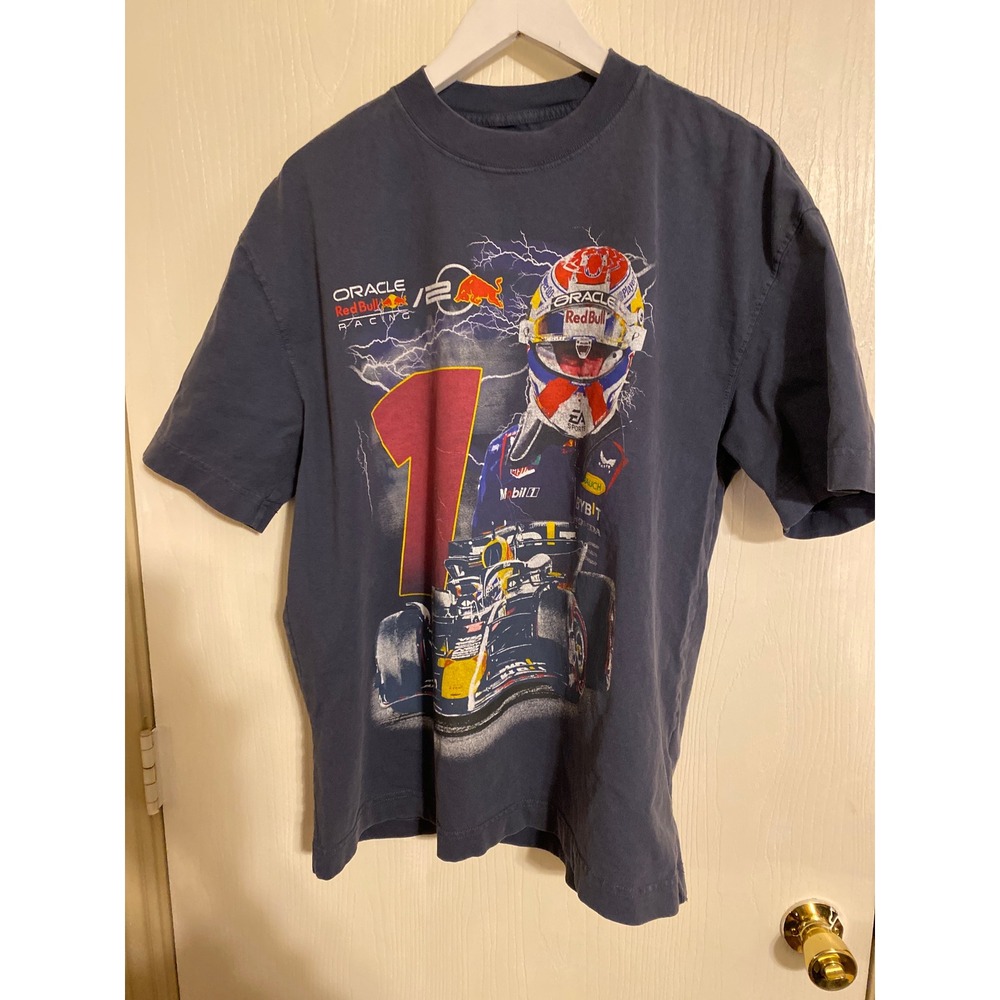 Hollister Oracle Red Bull Racing Max Verstappen Graphic T Boxy Fit Blue L 0241